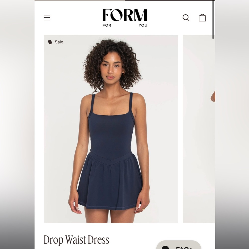FORM Drop Waist Dress in Navy